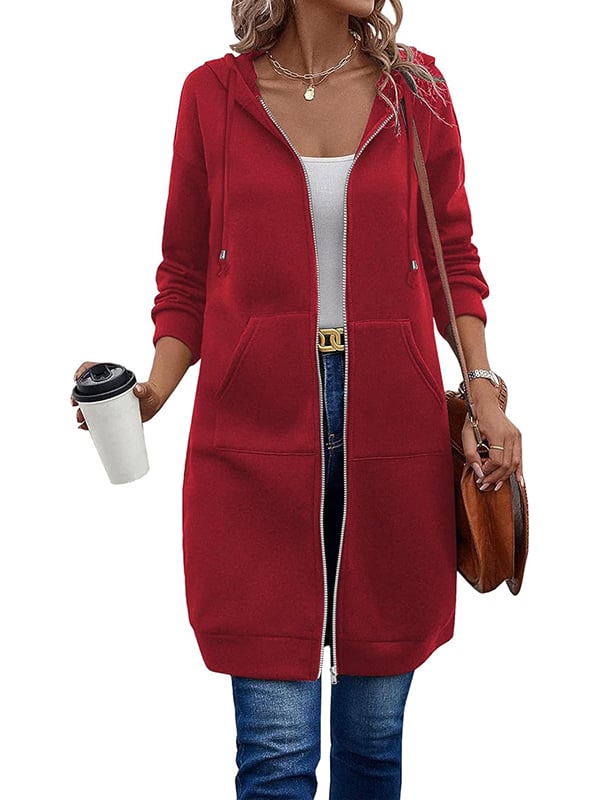 🔥Hot Sale🔥Early Autumn Women Casual Zip up Fleece Hoodies🍂