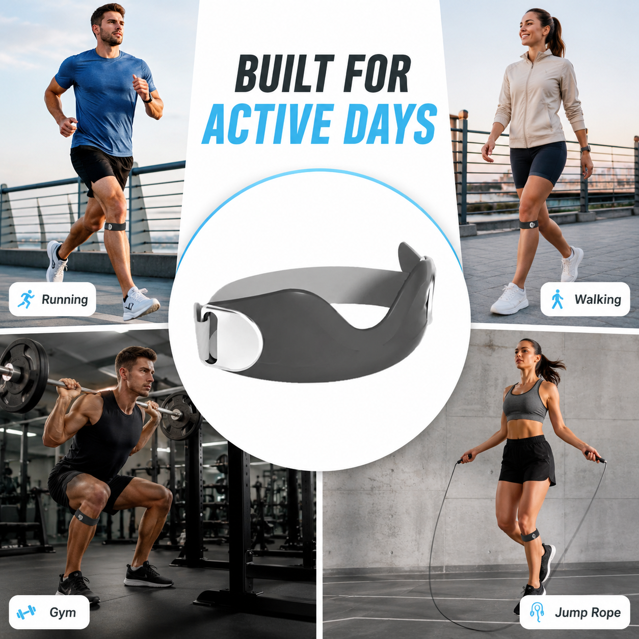 ⏳Time-Limited Special Silicone ⏰Patella Knee Strap for Pain Relief – Shock Absorption & Ergonomic – Adjustable & Anti-Slip 🏃‍♂️