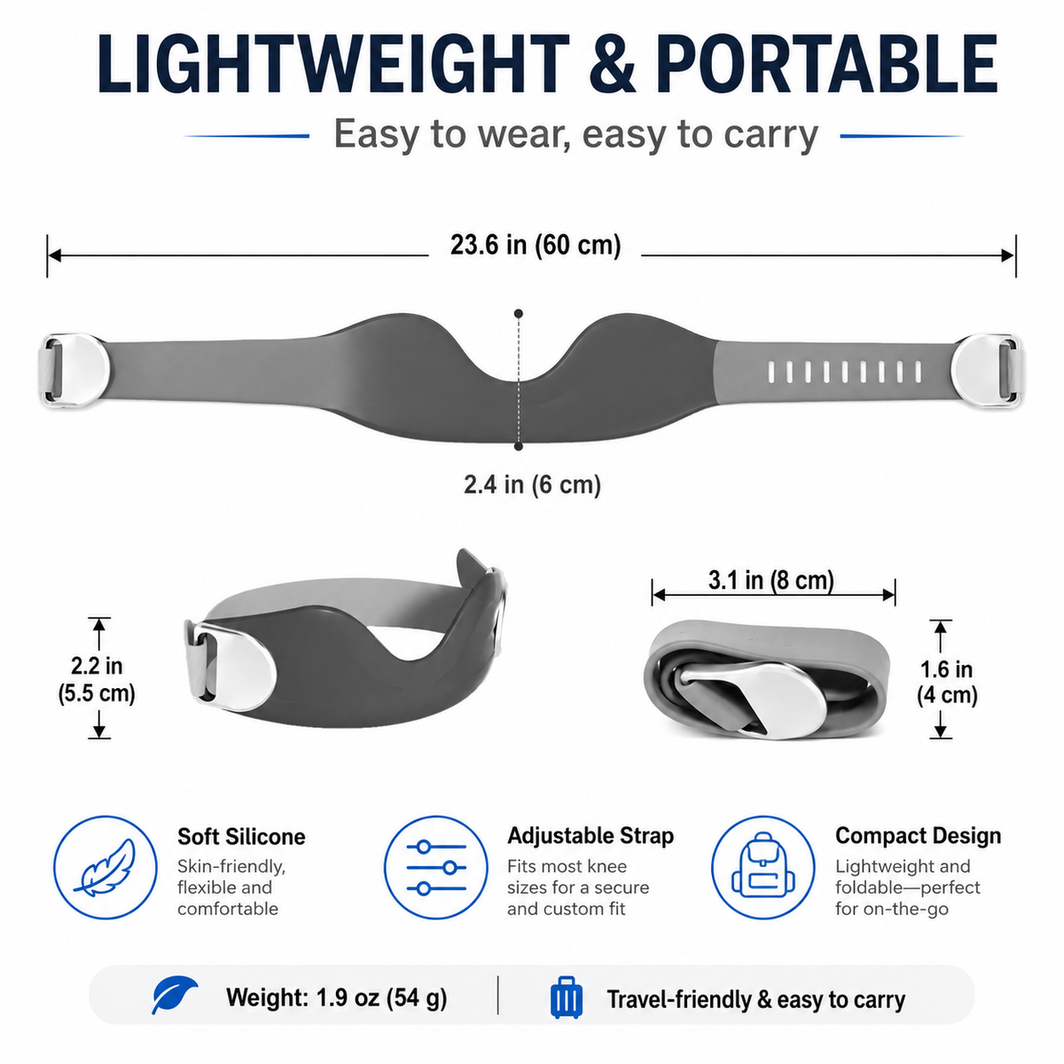 ⏳Time-Limited Special Silicone ⏰Patella Knee Strap for Pain Relief – Shock Absorption & Ergonomic – Adjustable & Anti-Slip 🏃‍♂️