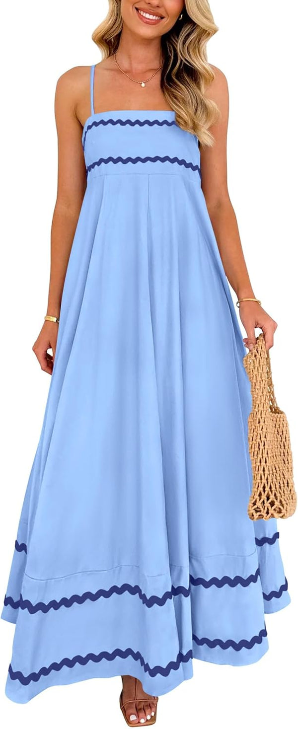Coastal Ruffle Swing Maxi Dress