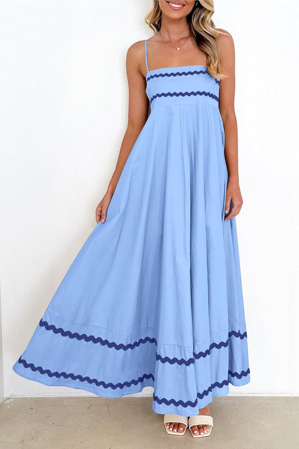 Coastal Ruffle Swing Maxi Dress