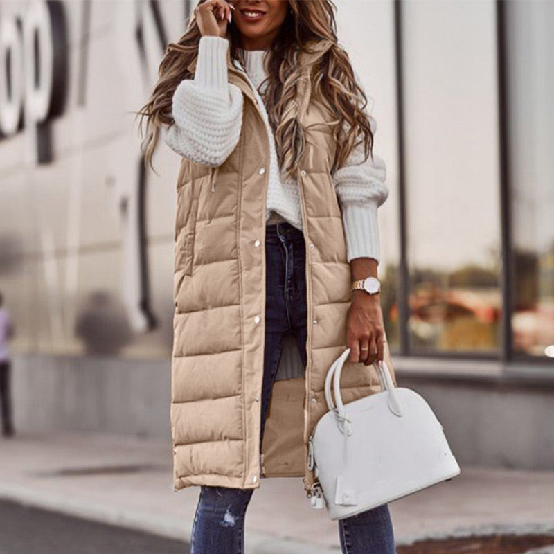 🔥Last Day Sale 49% Off🔥Women's Long Sleeveless Vest with Hood for Winter