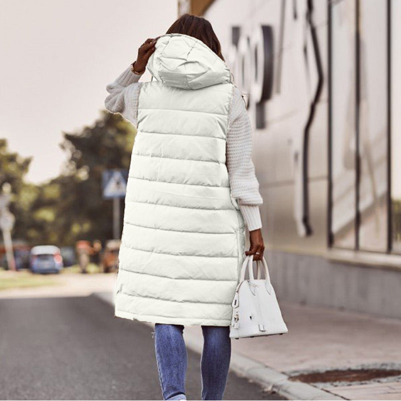 🔥Last Day Sale 49% Off🔥Women's Long Sleeveless Vest with Hood for Winter