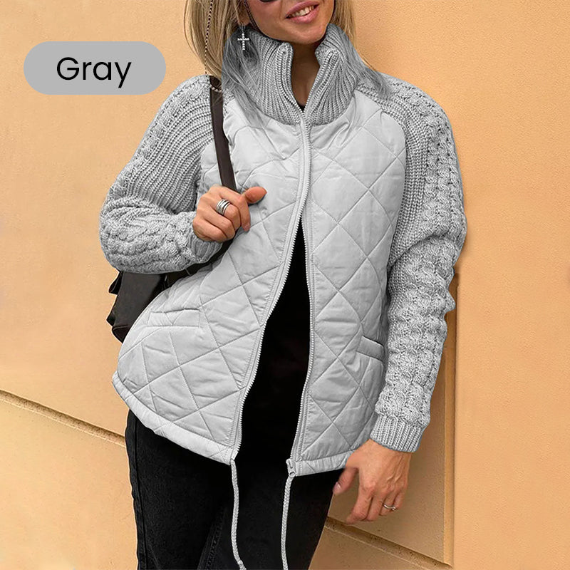 🔥2025 New Women's Knit Patchwork Puffy Jacket