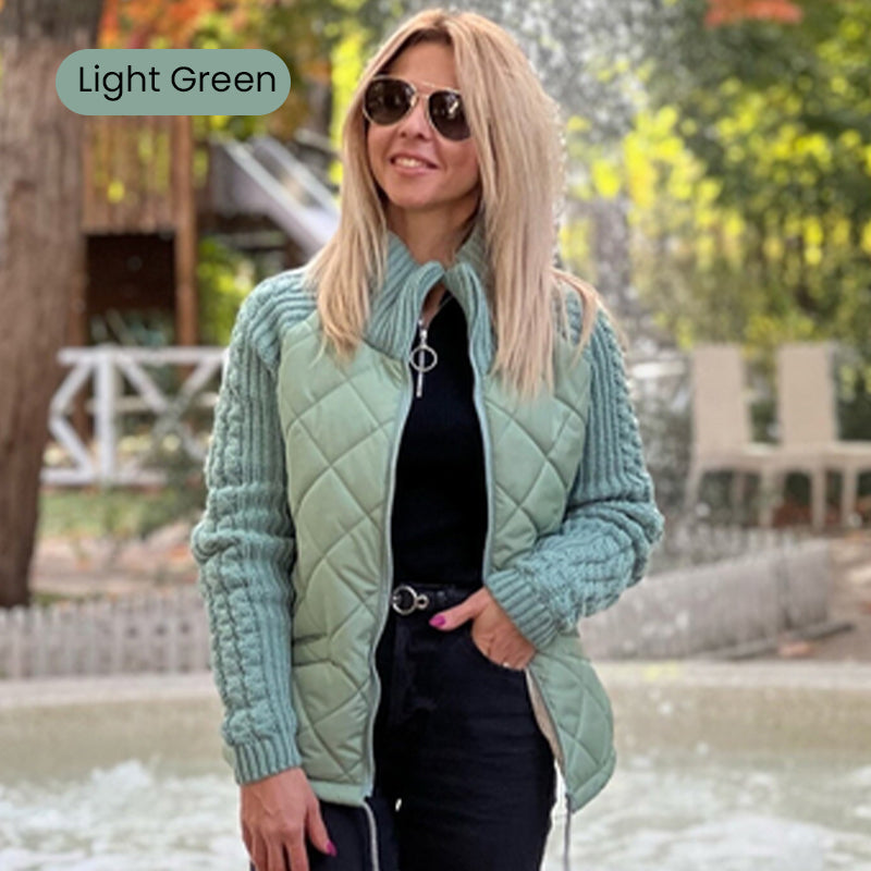 🔥2025 New Women's Knit Patchwork Puffy Jacket