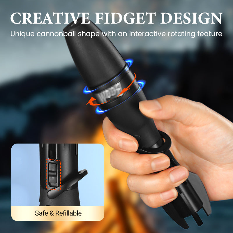 🚀 Creative Rocket Fidget Lighter – Windproof Blue Jet Flame + Rotating Fidget | 4 Colors!🎁