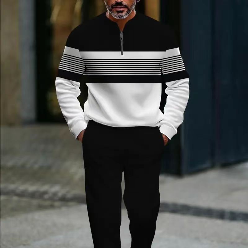 ⏳LAST DAY SALE 50% OFF💕Men's Graphic Print Pullover & Pants Set