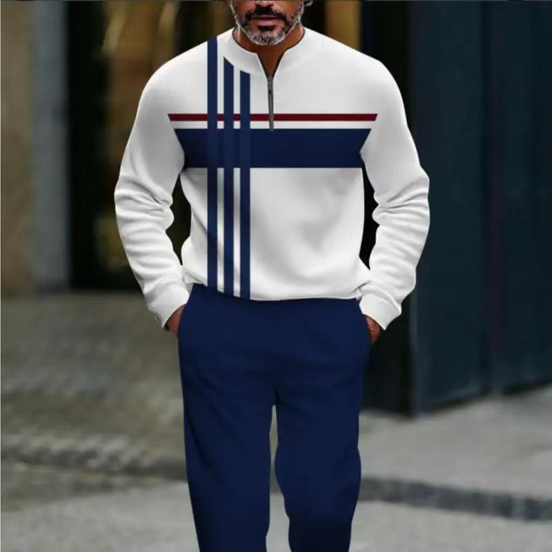 ⏳LAST DAY SALE 50% OFF💕Men's Graphic Print Pullover & Pants Set