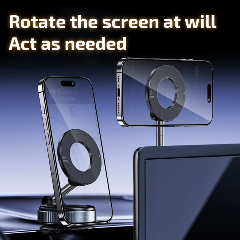 ⚡ Magnetic Car Phone Holder with Vacuum Tech – 360° Rotatable & Rock Solid